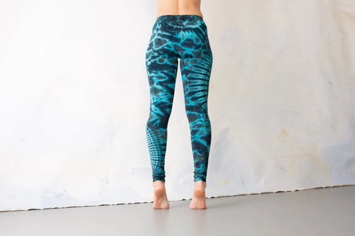 Blue Boho Pattern Stretchy Leggings