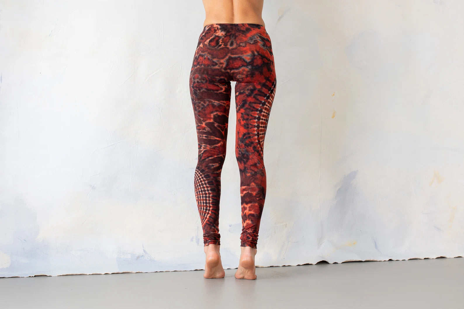 Red Boho Pattern Stretchy Leggings