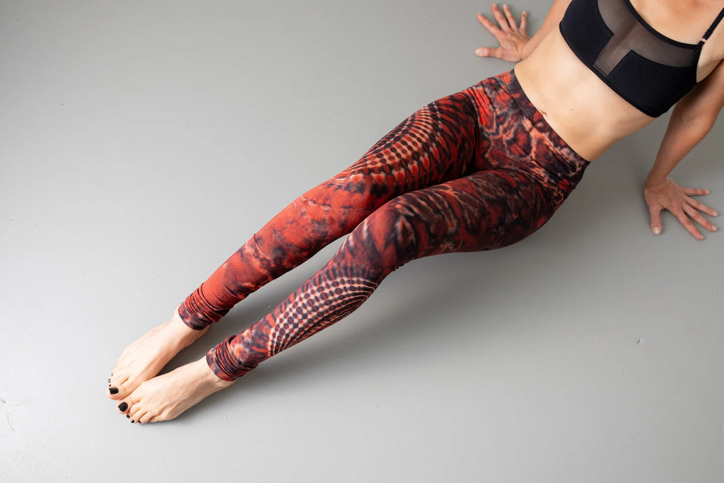 Red Boho Pattern Stretchy Leggings