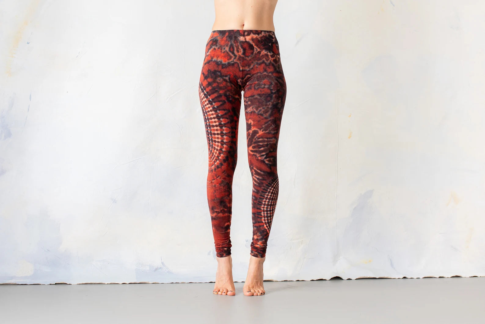 Red Boho Pattern Stretchy Leggings