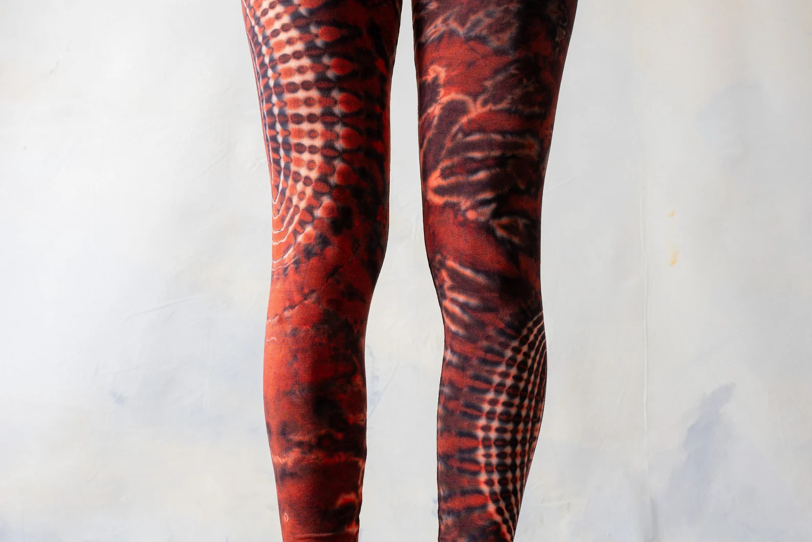 Red Boho Pattern Stretchy Leggings